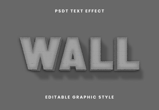 Gray 3D Wall Concrete Text Effect Rusty Cement Font