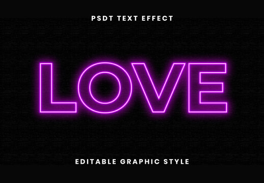Purple Neon Brick Wall Text Effect Glow Outline Font