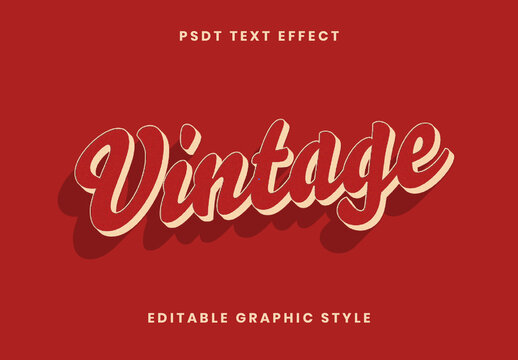 Red And Beige Vintage Letterpress Text Effect Retro Script Font