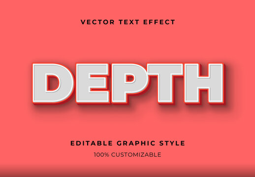 Red And White 3D Bold Text Effect Strong Outlined Font