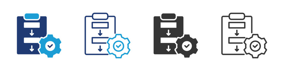 Procedures icon set collection multi-style.