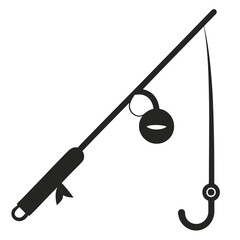 vector illustration of a fishing rod