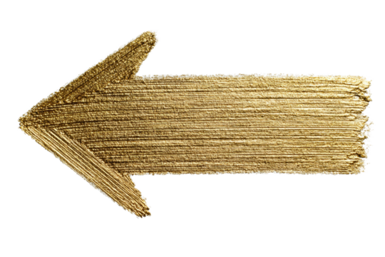 A gold colored arrow pointing to the left