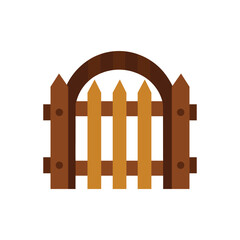 A wooden gate vector art illustration