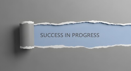 Unveiling success in progress with a creative tear effect, perfect for motivational content, business updates, or revealing exciting achievements and future goals