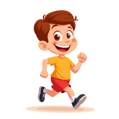 Happy boy running in sportswear with a joyful expression  