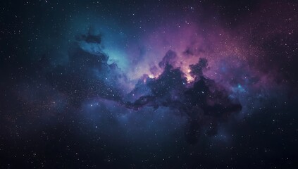 Obraz premium Colorful cosmic cloud with distant stars