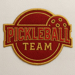 Retro Pickleball Team Embroidered Patch on Canvas