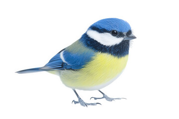 Fototapeta premium A delightful blue tit perched, isolated on transparent background, showcasing its vibrant colors and charming presence, a true gem of the avian world