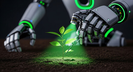 Robotic Hand Caring for Young Plant