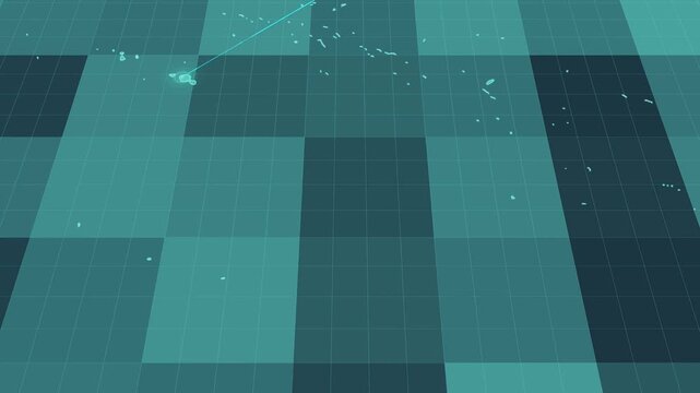 Futuristic Holographic Map of French Polynesia &ndash; Digital Polygon Territory Visualization on 3D Grid, Communication 