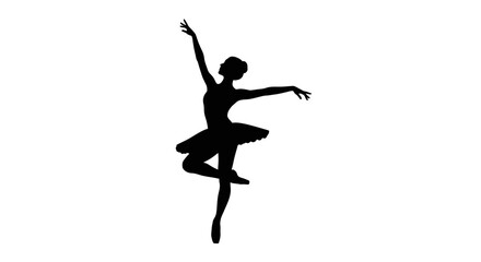 Ballet Dancer Silhouette   Graceful Ballerina Pose in Tutu © Tanvir