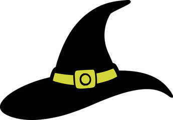 Spooky Witch Hat Tilted to the Side with Glowing Effect &ndash; Halloween Design