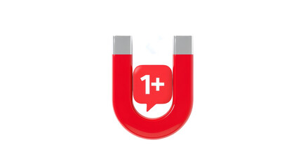 Obraz premium Horseshoe Magnet Attracting Notification Icon Keywords: magnet, horseshoe magnet, red magnet