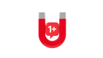 Horseshoe Magnet Attracting Notification Icon Keywords: magnet, horseshoe magnet, red magnet