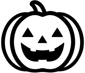Minimalist Linear Halloween Pumpkin Vector Illustration