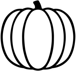 Minimalist Linear Halloween Pumpkin Vector Illustration