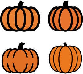 Minimalist Halloween Pumpkin Vector Illustration