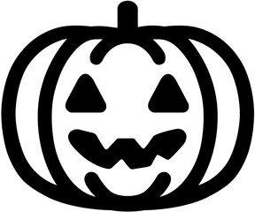 Minimalist Linear Halloween Pumpkin Vector Illustration