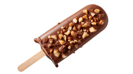 Ice Cream Bar with Chocolate and Nut Pieces popsicle