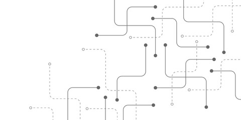 Digital technology concept with integrated circuit and network communication elements