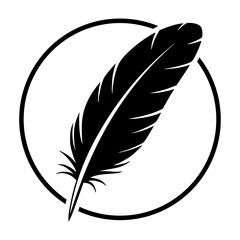 Obraz premium Feather Logo for Writing and Literature Vector Illustration