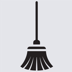minimalist broom icon silhouette vector art illustration, illustration of a broom