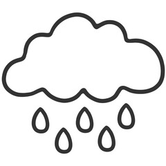 black outline rain cloud illustration