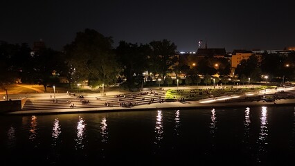 Wrocław by night by drone © Barto