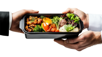 Business Lunch Box Hand Delivery on a transparent background