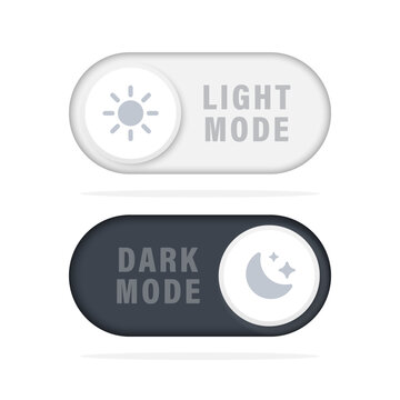 Light and dark mode toggle switches for user interface design
