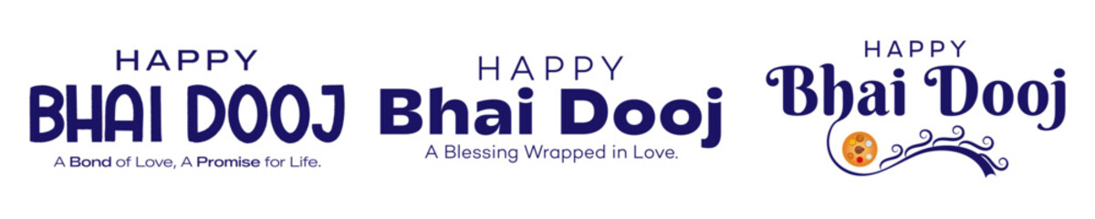 Happy Bhai Dooj Typography Set. Bhai Dooj Sale

