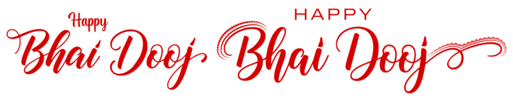 Happy Bhai Dooj Calligraphy Text. Bhai Dooj Sale

