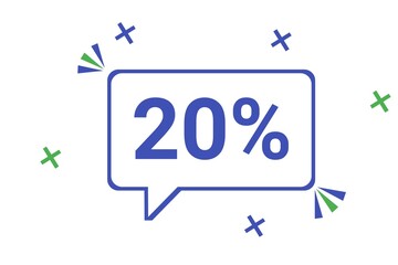 Modern 20 Percent Discount Banner – Blue Minimal Sale Offer Graphic Design