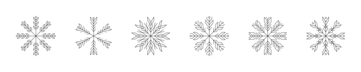 Elegant geometric snowflake patterns for winter holiday designs