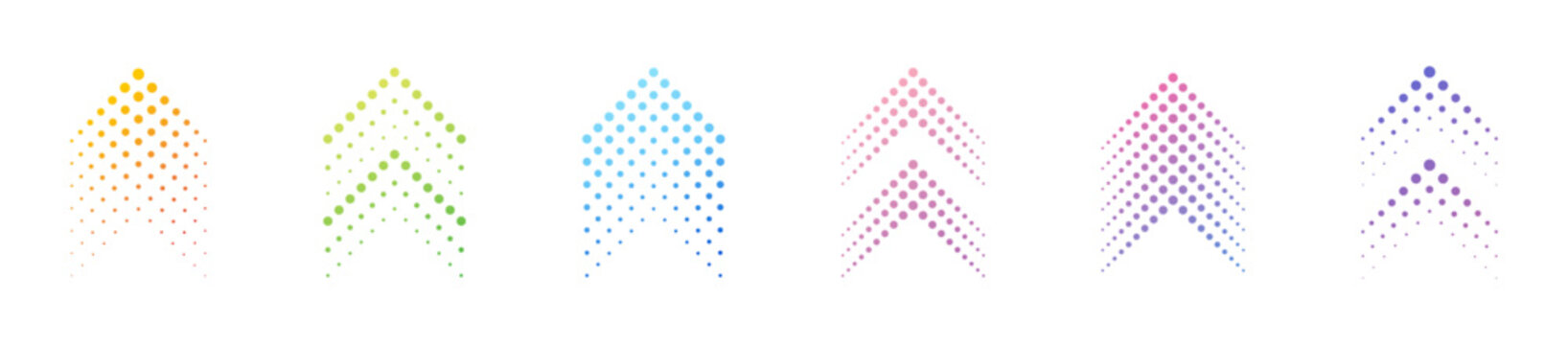 Colorful gradient arrow patterns for creative graphic design projects