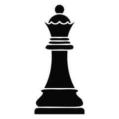 Fototapeta premium Black chess queen on white background game board game