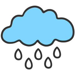 blue rain cloud illustration