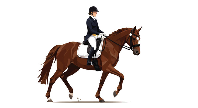 Equestrian Dressage Rider on a Chestnut Horse.
