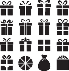 Gifts silhouette set