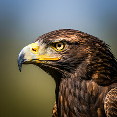 Powerful Raptor Close-Up – Ultra Realistic Wildlife Shot, Golden Eagle Portrait with Sharp Eye and Beak