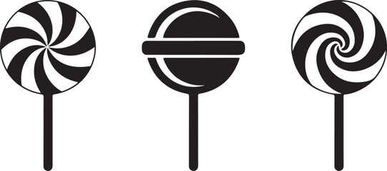 Lollipop isolated vector set