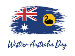 Western Australia Day Flag with Brushstroke Effect