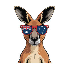 Cool Kangaroo Wearing Australian Flag Sunglasses