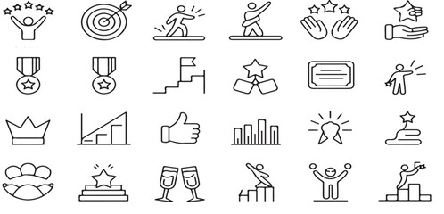 Fototapeta premium success, achievement, winning, goals, competition, medal, crown, trophy, podium, champion, victory, business growth, target, motivation, award, progress, thumbs up, climbing, improvement, celebration,