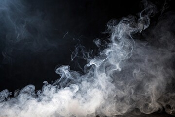 Smoke texture over blank black background