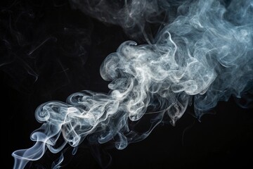 Smoke texture over blank black background
