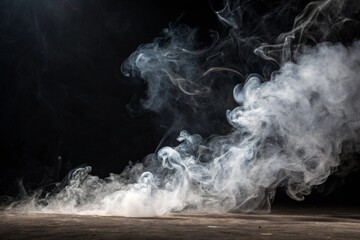 Smoke texture over blank black background