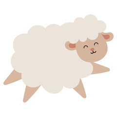 Cute Side View Sheep Vector