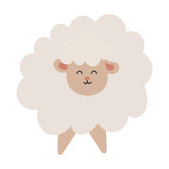 Cute Sheep Cartoon Illustration